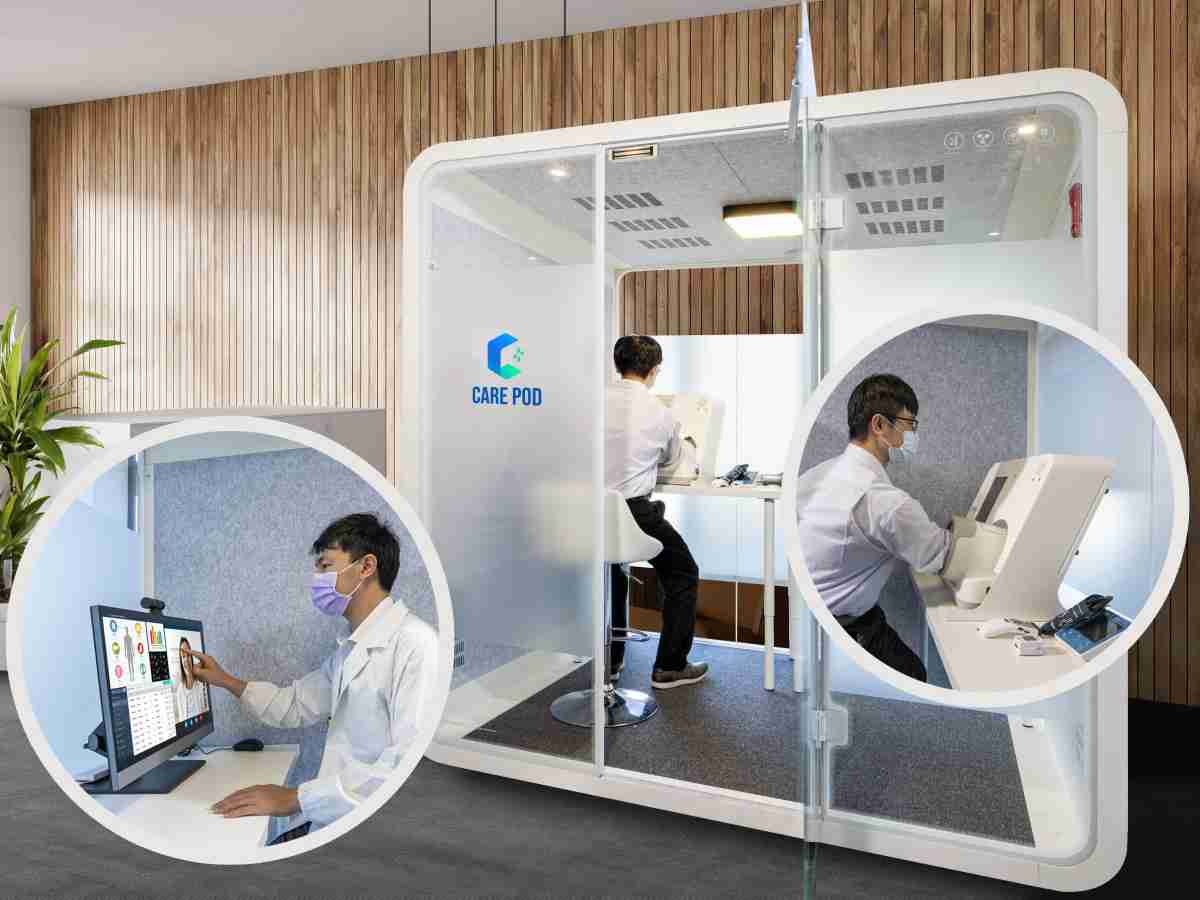 达擎于医疗科技展中展出＂远距诊疗舱＂，，，以因应医疗数字化及社会高龄化趋势下、、复诊及慢性病患等族群对于远距看诊需求逐渐升高所推出的创新整合方案。。。。多功能合一、、、高隐私性的远距诊疗舱可根据病患端与医师端的不同需求，，，，提供弹性化及客制化功能，，节省医生和病患的精力及时间